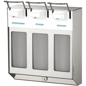 AIR-WOLF Hilera de dispensadores, con 3 dispensadores de 1000 ml cada uno, acero inoxidable