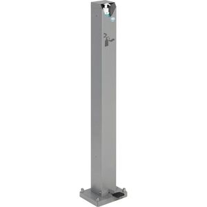 VAR Columna dispensadora de jabón y desinfección de manos, con pedal, H x A x P 1194 x 256 x 230 mm, plateado