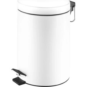 AIR-WOLF Cubo sanitario de acero con pedal, capacidad 5 l, H x A x P 320 x 210 x 280 mm, con revestimiento blanco