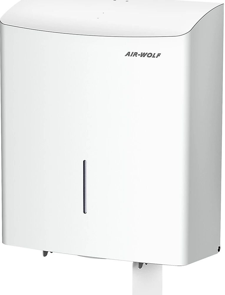 AIR-WOLF Dispensador dúplex de papel higiénico, para 1 rollo grande o 3 rollos domésticos, acero inoxidable blanco