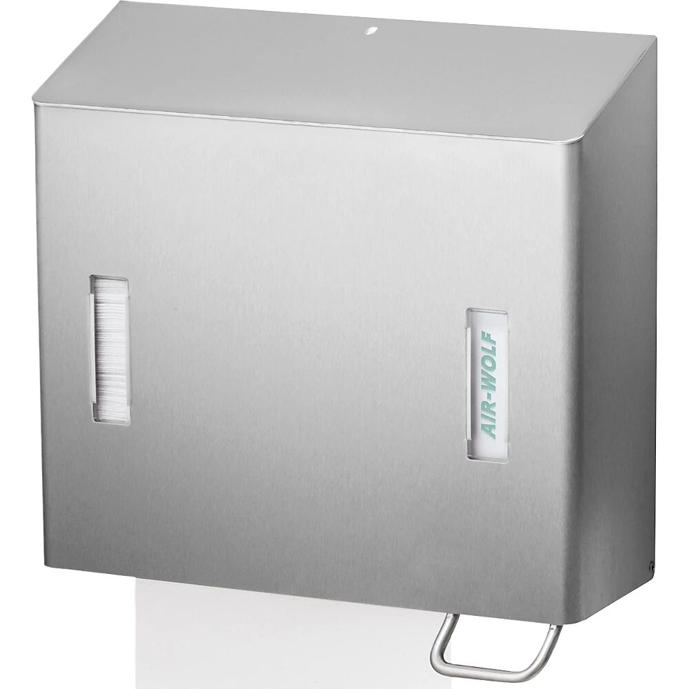AIR-WOLF Dispensador de jabón y de toallas de papel, capacidad 1,2 l, revestimiento transparente