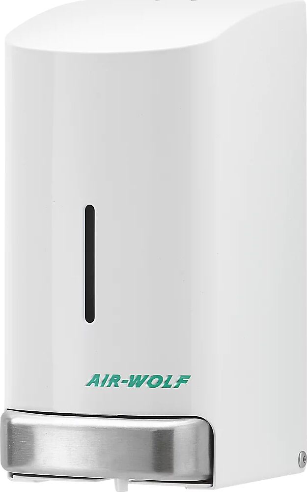 AIR-WOLF Dispensador de jabón de acero inoxidable, capacidad 0,8 l, revestimiento blanco