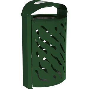 PROCITY Papelera para exteriores VENEDIG con cenicero, capacidad 120 l, verde