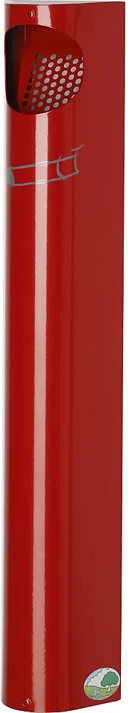 VAR Cenicero de pared, acero, 3,5 l, H x A x P 550 x 110 x 74 mm, rojo vivo