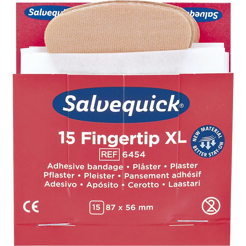 kaiserkraft Relleno para SALVEQUICK, 6 UE de apósitos para las yemas de los dedos, cada una 15 unid., UE de 6 unid.