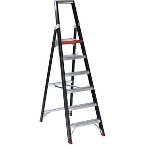 Altrex Escalera tipo tijera de seguridad, ascenso por un lado, 6 peldaños incl. plataforma