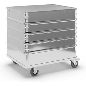 Gmöhling Carro-caja de aluminio, de pared continua, con tapa, capacidad 223 l