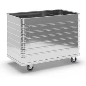 ZARGES Carro caja de aluminio, capacidad 655 l, con perfil del borde y del fondo