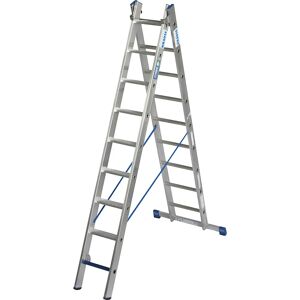 KRAUSE Escalera multiusos profesional STABILO + S, de 2 tramos, combinación de peldaños planos y estrechos, 2 x 9 peldaños planos / estrechos