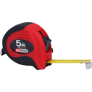 KS Tools Cinta métrica con inmovilizador, negro / rojo, longitud 5 m, anchura de cinta 19 mm