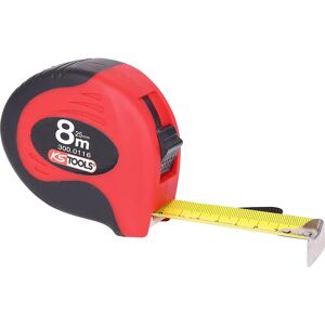 KS Tools Cinta métrica con inmovilizador, negro / rojo, longitud 8 m, anchura de cinta 25 mm