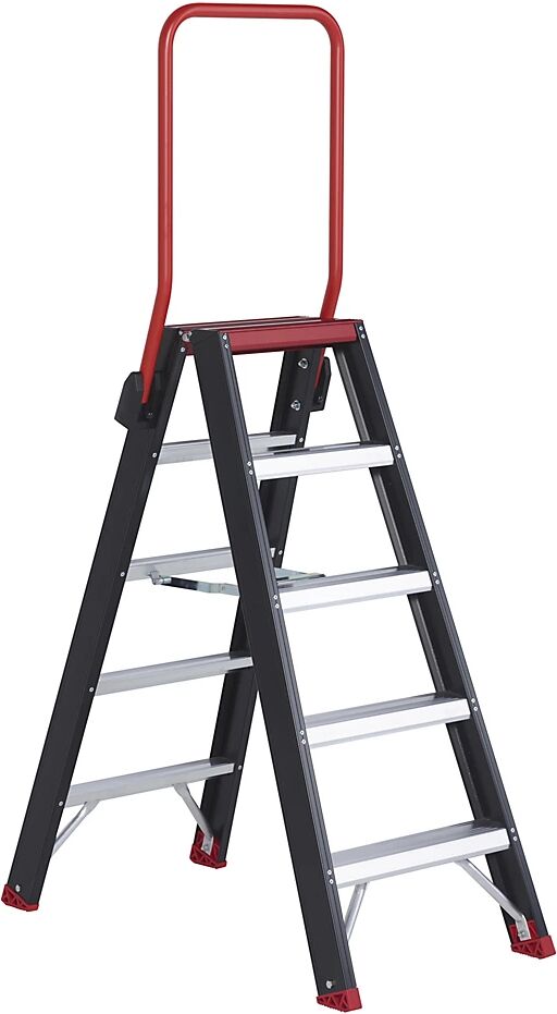 Altrex Escalera tipo tijera de seguridad, ascenso por ambos lados, 2 x 5 peldaños