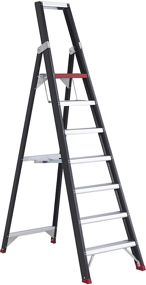 Altrex Escalera tipo tijera de seguridad, ascenso por un lado, 7 peldaños incl. plataforma