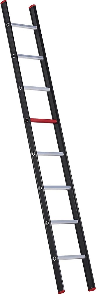 Altrex Escalera de mano de aluminio, con peldaños, negra, 8 peldaños