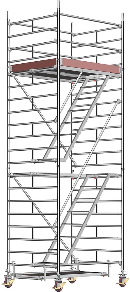 Layher Andamio rodante universal, con escalera, plataforma de 1,80 x 1,50 m, altura de andamio 5,43 m