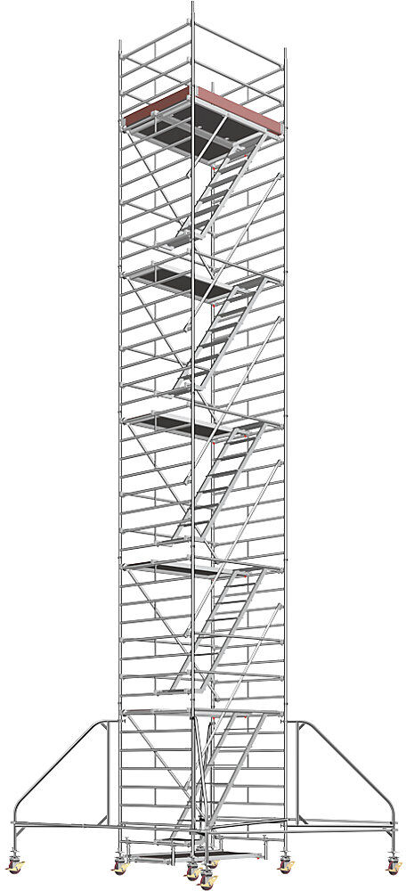 Layher Andamio rodante universal, con escalera, plataforma de 1,80 x 1,50 m, altura de andamio 11,43 m, a partir de 2 unid.