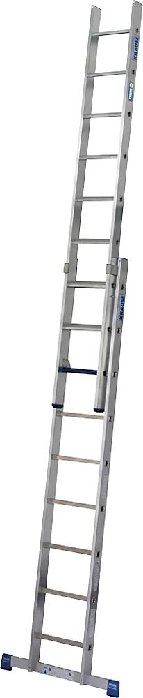 KRAUSE Escalera extensible profesional STABILO + S, combinación de peldaños planos y estrechos, 2 x 9 peldaños planos / estrechos