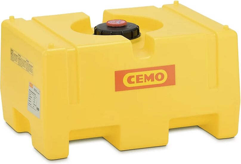 CEMO Bidón de PE para agua, en forma de caja, amarillo, capacidad 125 l