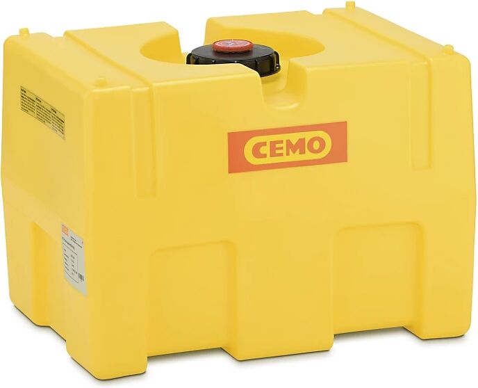 CEMO Bidón de PE para agua, en forma de caja, amarillo, capacidad 200 l