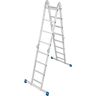 KRAUSE Escalera universal articulada STABILO, se puede usar como escalera de mano o de tijera, 4 x 4 peldaños estrechos