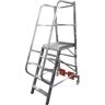 KRAUSE Escalera de plataforma de aluminio STABILO Vario compact, para pasillos estrechos, anchura 820 mm, 5 peldaños