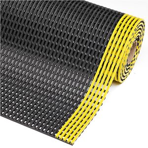 NOTRAX Estera de rejilla Flexdek™, anchura 1200 mm por m lin., negro / amarillo