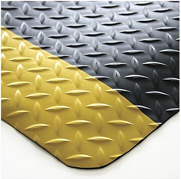 COBA Estera antifatiga DECKPLATE, dimensiones fijas, negro / amarillo, 1500 x 900 mm