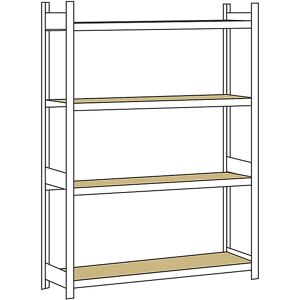 SCHULTE Estantería amplia, con tableros de aglomerado, altura 2500 mm, anchura útil 1500 mm, estantería básica, profundidad 500 mm