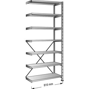 kaiserkraft Estantería ensamblable, galvanizada, 7 baldas, altura 3000 mm, anchura de balda 800 mm, profundidad 1000 mm, estantería de ampliación