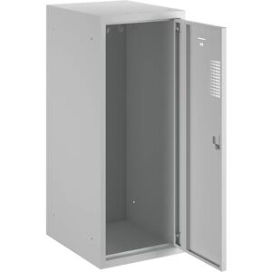 eurokraft basic Armario de compartimentos bajo llave combinado AMSTERDAM, módulo individual, H x A x P 1000 x 400 x 500 mm, con cerradura de cilindro, íntegramente en gris luminoso