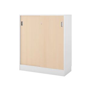 kaiserkraft Armario Chicago con puertas correderas, H x A x P 1353 x 1215 x 400 mm, blanco cepillado / abedul