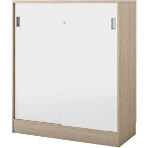 kaiserkraft Armario Chicago con puertas correderas, H x A x P 1353 x 1215 x 400 mm, roble / blanco cepillado