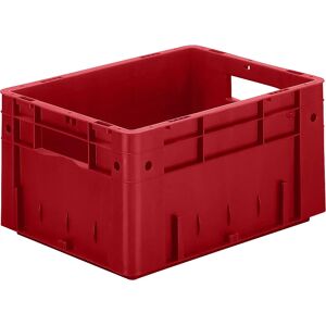 kaiserkraft Euro-recipiente para cargas pesadas, polipropileno, capacidad 17,5 l, L x A x H 400 x 300 x 210 mm, paredes cerradas, fondo cerrado, rojo, UE 4 unidades