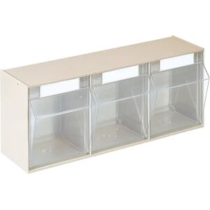 kaiserkraft Caja abatible modular, H x A x P del cuerpo 240 x 600 x 197 mm, 3 cajas beige arena