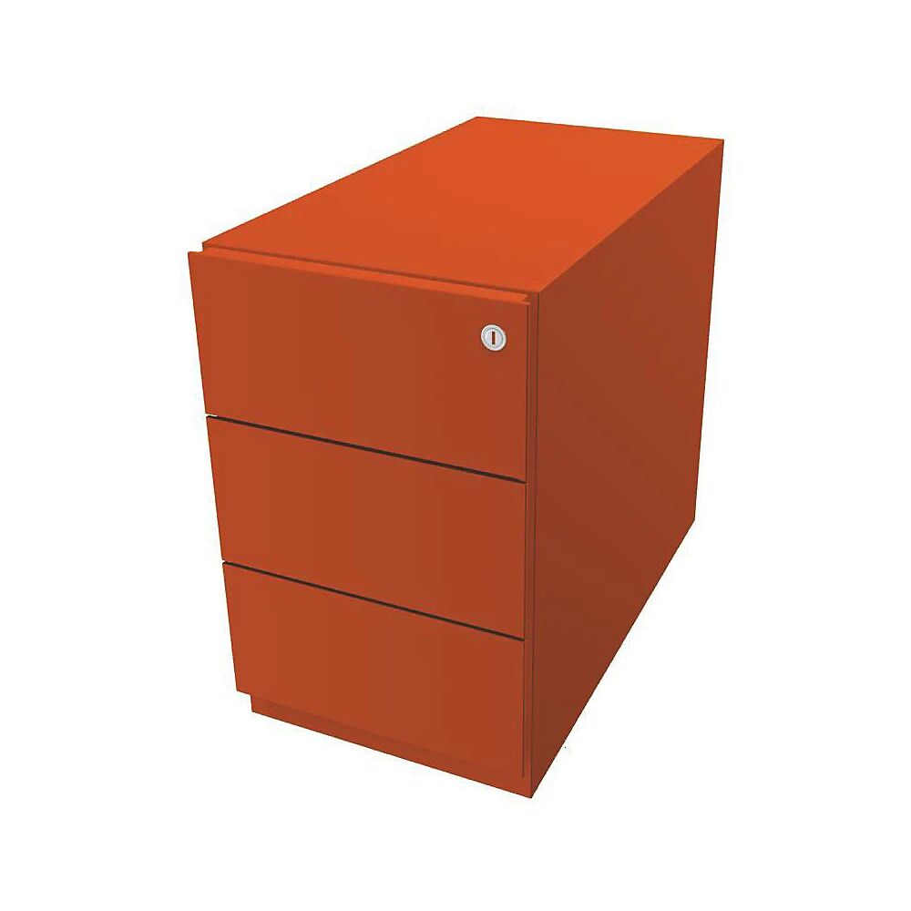 BISLEY Buck rodante Note™ con 3 cajones universales, H x A x P 495 x 300 x 565 mm, con tirador, naranja