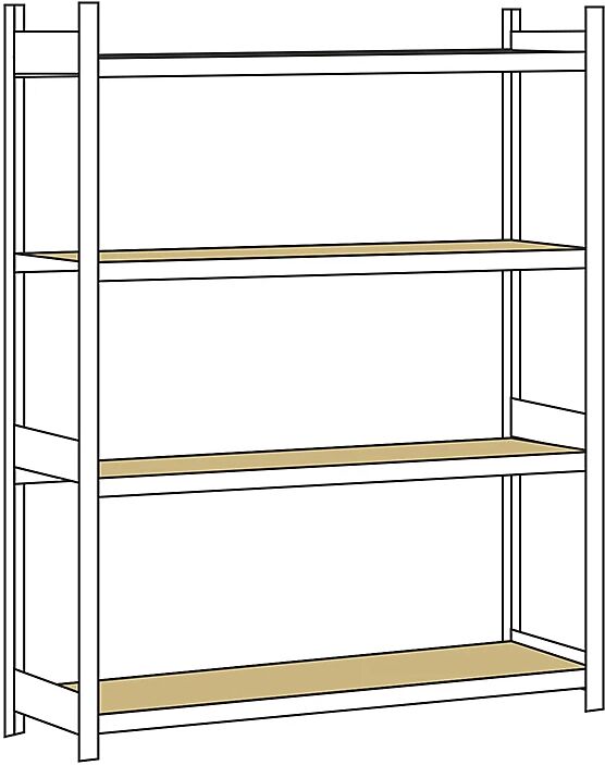 SCHULTE Estantería amplia, con tableros de aglomerado, altura 2500 mm, anchura útil 2000 mm, estantería básica, profundidad 600 mm