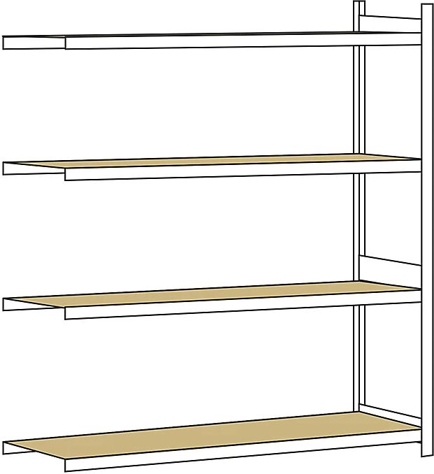 SCHULTE Estantería amplia, con tableros de aglomerado, altura 2500 mm, anchura útil 2500 mm, estantería de ampliación, profundidad 800 mm