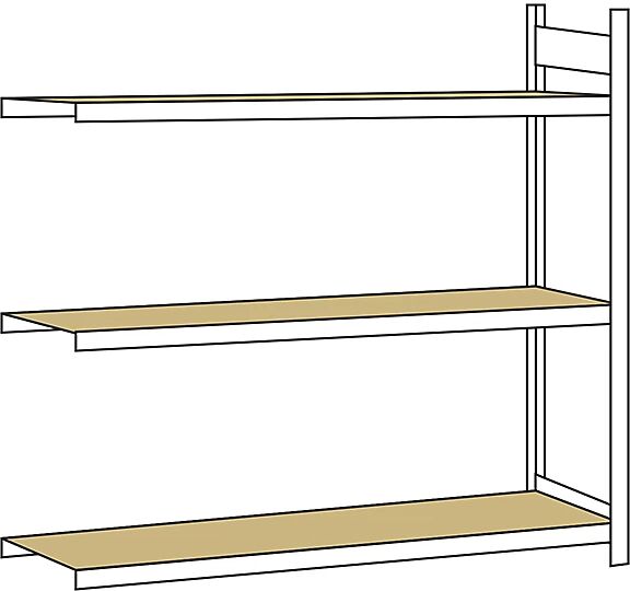 SCHULTE Estantería amplia, con tableros de aglomerado, altura 2000 mm, anchura útil 2250 mm, estantería de ampliación, profundidad 600 mm