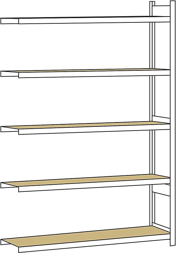 SCHULTE Estantería amplia, con tableros de aglomerado, altura 3000 mm, anchura útil 2250 mm, estantería de ampliación, profundidad 500 mm