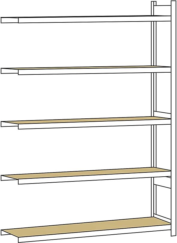 SCHULTE Estantería amplia, con tableros de aglomerado, altura 3000 mm, anchura útil 2500 mm, estantería de ampliación, profundidad 500 mm