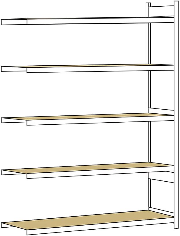 SCHULTE Estantería amplia, con tableros de aglomerado, altura 3000 mm, anchura útil 2500 mm, estantería de ampliación, profundidad 800 mm