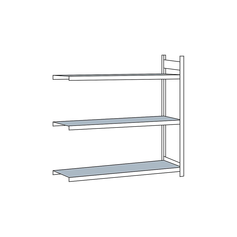 SCHULTE Estantería amplia, con baldas de acero, altura 2000 mm, anchura útil 2000 mm, estantería de ampliación, profundidad 600 mm