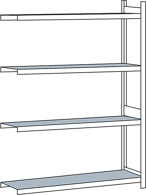 SCHULTE Estantería amplia, con baldas de acero, altura 2500 mm, anchura útil 1500 mm, estantería de ampliación, profundidad 500 mm