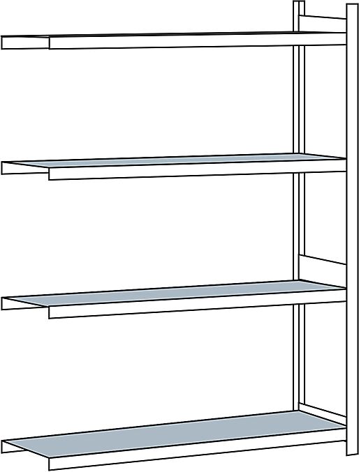 SCHULTE Estantería amplia, con baldas de acero, altura 2500 mm, anchura útil 1500 mm, estantería de ampliación, profundidad 600 mm