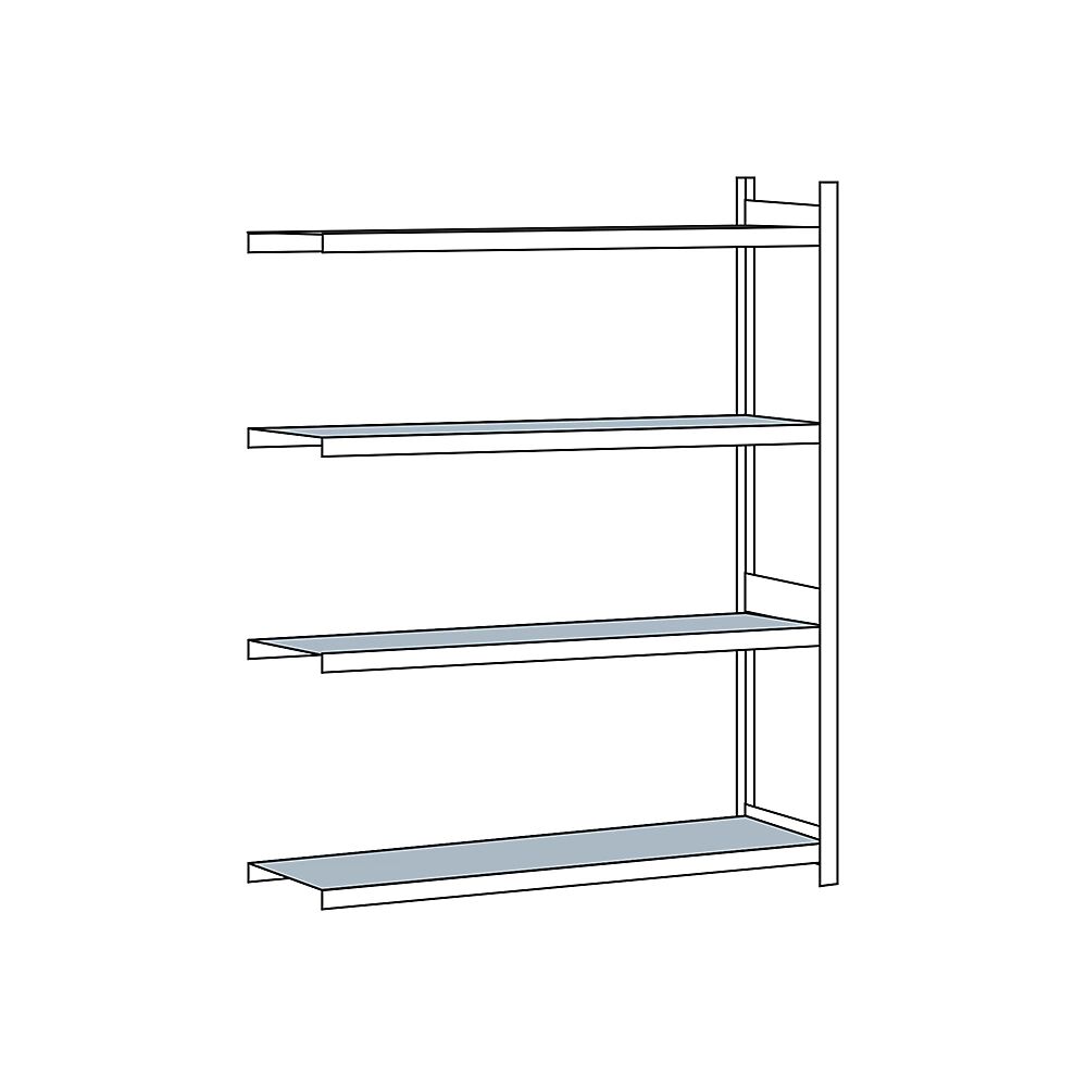 SCHULTE Estantería amplia, con baldas de acero, altura 2500 mm, anchura útil 2000 mm, estantería de ampliación, profundidad 600 mm