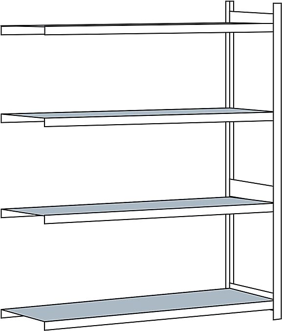 SCHULTE Estantería amplia, con baldas de acero, altura 2500 mm, anchura útil 2000 mm, estantería de ampliación, profundidad 800 mm