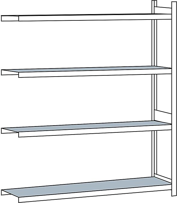 SCHULTE Estantería amplia, con baldas de acero, altura 2500 mm, anchura útil 2500 mm, estantería de ampliación, profundidad 500 mm