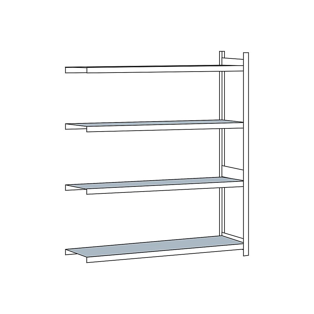 SCHULTE Estantería amplia, con baldas de acero, altura 2500 mm, anchura útil 2500 mm, estantería de ampliación, profundidad 600 mm