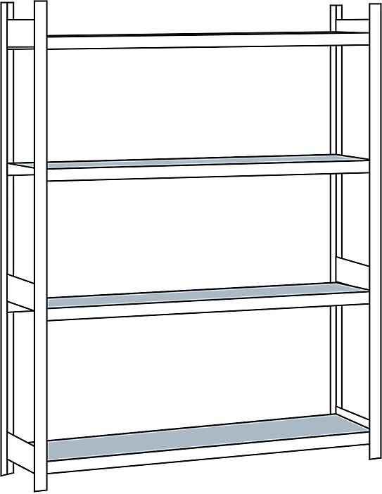 SCHULTE Estantería amplia, con baldas de acero, altura 2500 mm, anchura útil 2000 mm, estantería básica, profundidad 400 mm