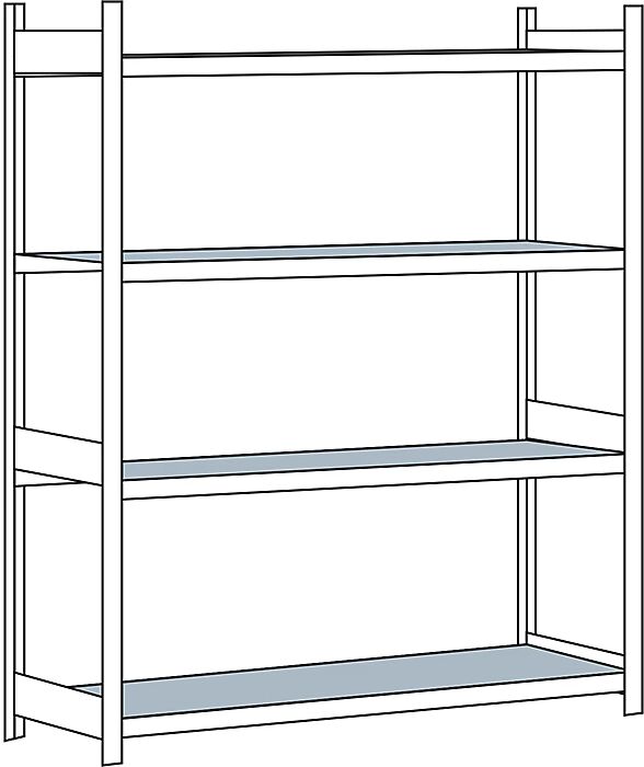 SCHULTE Estantería amplia, con baldas de acero, altura 2500 mm, anchura útil 2000 mm, estantería básica, profundidad 800 mm